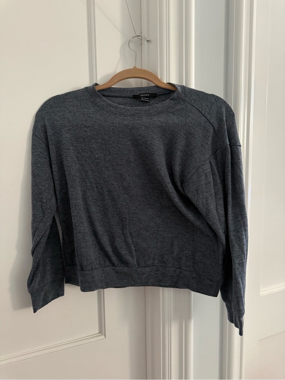 Forever 21 Women's Scoop Crewneck Sweater - Charcoal